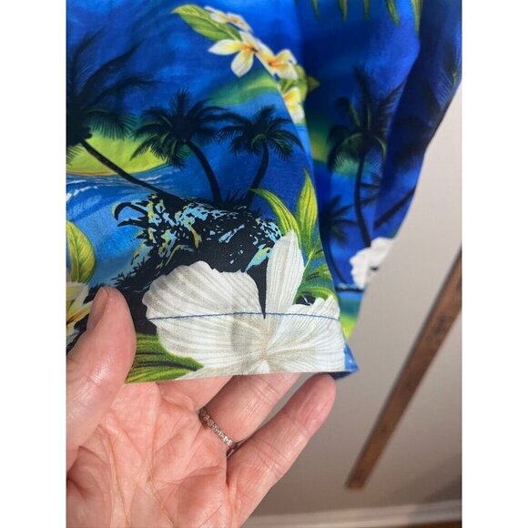 Favant Shirt Men 3X Blue Hawaiian Tropical Volcano Floral Aloha Retro Resort - Picture 10 of 14